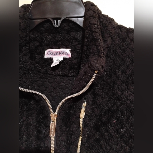 Calvin Klein Size Medium Women's Textured Very Classy Zip Up Sweater - Picture 1 of 6